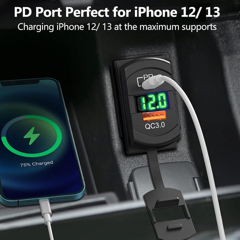 QC3.0 Car Charger PD3.0  QC3.0 Fast Charging Type C Car Charger USB Adapter For Car Cell Phone Automobile Chargers For Cars RVs