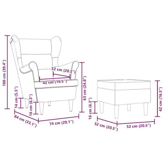 VidaXL Armchair with Footrest Light Grey Fabric, Recliner, Sofa Armchair, Relaxation Sofa, 3307989