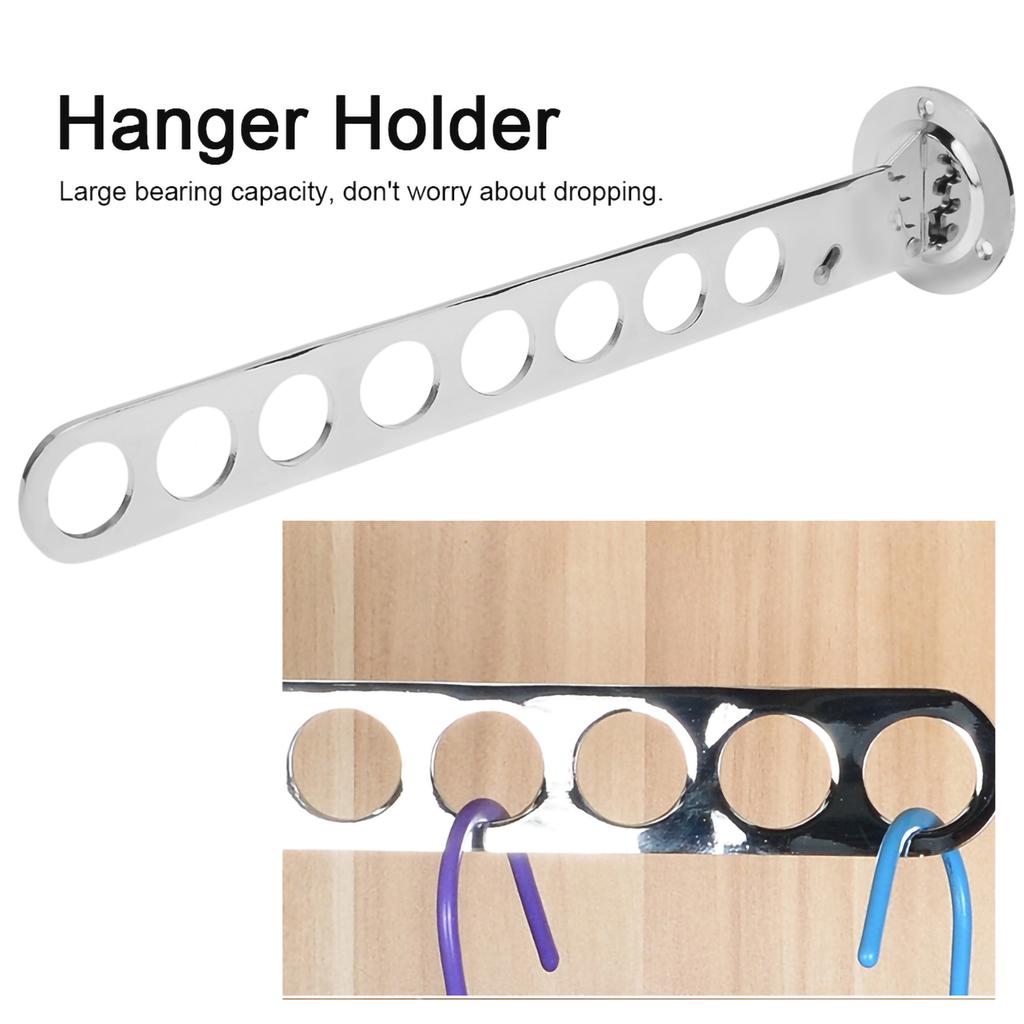 Folding Household Bathroom Wall Mounted Zinc Alloy Clothes Storage Hanging Hooks Rack8 Holes