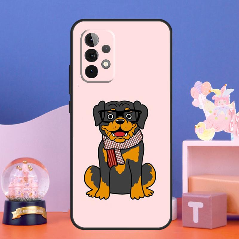 

Cartoon Rottweiler Dog Case For Samsung Galaxy A54 A34 A14 A15 A35 A55 A16 A26 A36 A56 A52 A12 A32 A13 A33 A53 A17 Samsung A32 4G