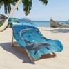 Dolphin Print Microfiber Beach Towel, Soft Absorbent Pool Towel, Sand-proof Swimming Towel, Beach Essentials, Travel Supplies