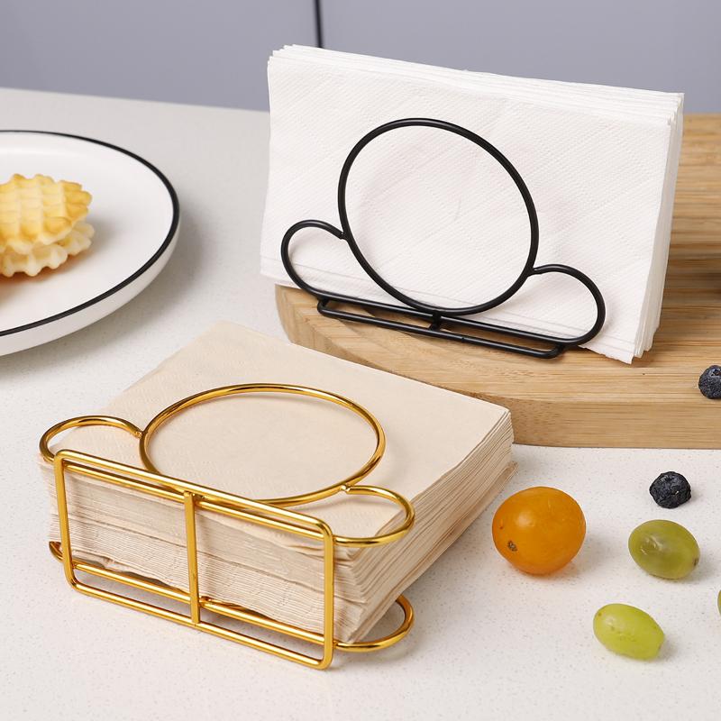 1Pcs Elegant Iron For Heart-Shaped/Round Napkin Holder Stylish Kitchen Dining Tabletop Accessory Ideal For Home And Restaurant
