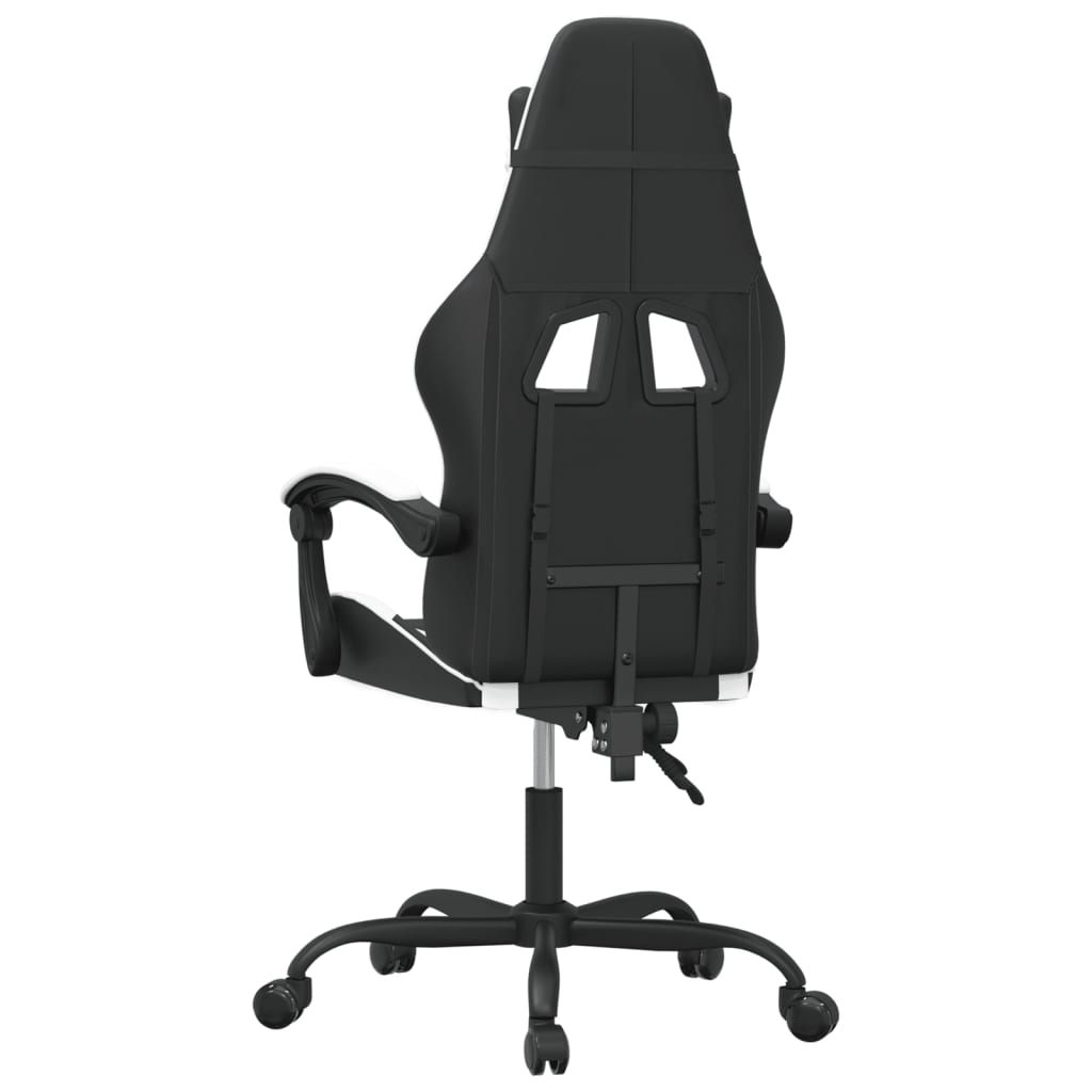 Gaming Chair Black and White Faux Leather