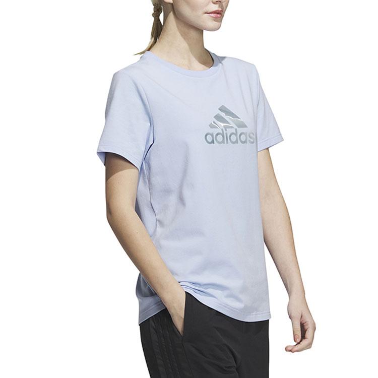 Adidas T Shirts Women's Purple Crew Neck Moderate Straight Fit IN2801