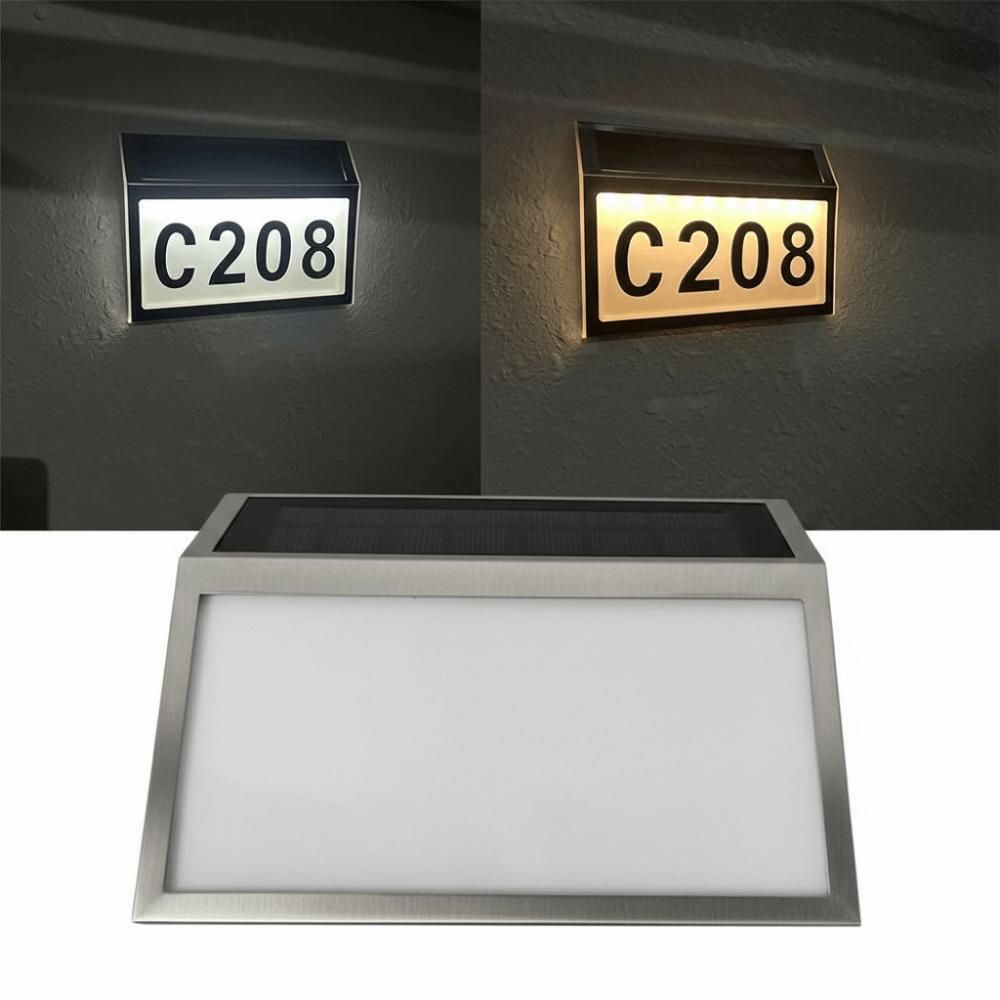 Easy Install Solar LED House Number Waterproof LED Exterior Fence Lamps  Street Road Doorplate