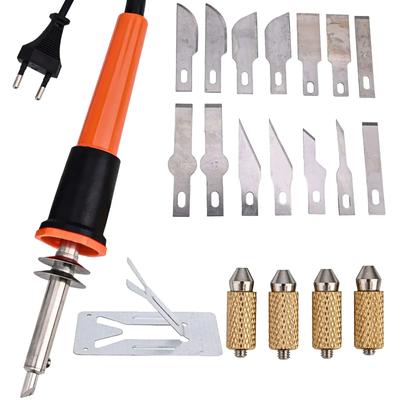 Kit d'outils de coupe à chaud électrique pour la sculpture, la découpe de mousse, de bois, de plastique, de tissu, outils de coupe de pochoir à chaleur électrique, pièces