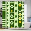 Green Geometric Shower Curtain Modern Bath Decor, Waterproof Fabric Home Accessories For Bathroom Decoration