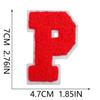 7Cm White Background Red Character Embroidery Cloth Sticker English Letters Towel Embroidery Patch Sticker Computer Embroidery Chapter Boy Heat Transf