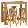 VidaXL Ensemble de Bar de Jardin 5 pcs, Table et Chaises avec Repose-Pieds, Ensemble de Meubles de Terrasse Extérieur, Bois 3154394