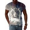 Letní móda Trička s grafikou Tiger Muži Neformální Potisk Trend Trička s krátkým rukávem Hip Hop Harajuku Streetwear se zvířecím vzorem