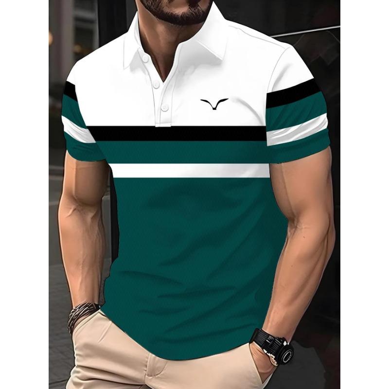 Men's Summer Casual short-sleeved Sports Polo shirt, men's Shirt Button Polo shirt, Logo Lapel Printed Polo shirt, fashionable,