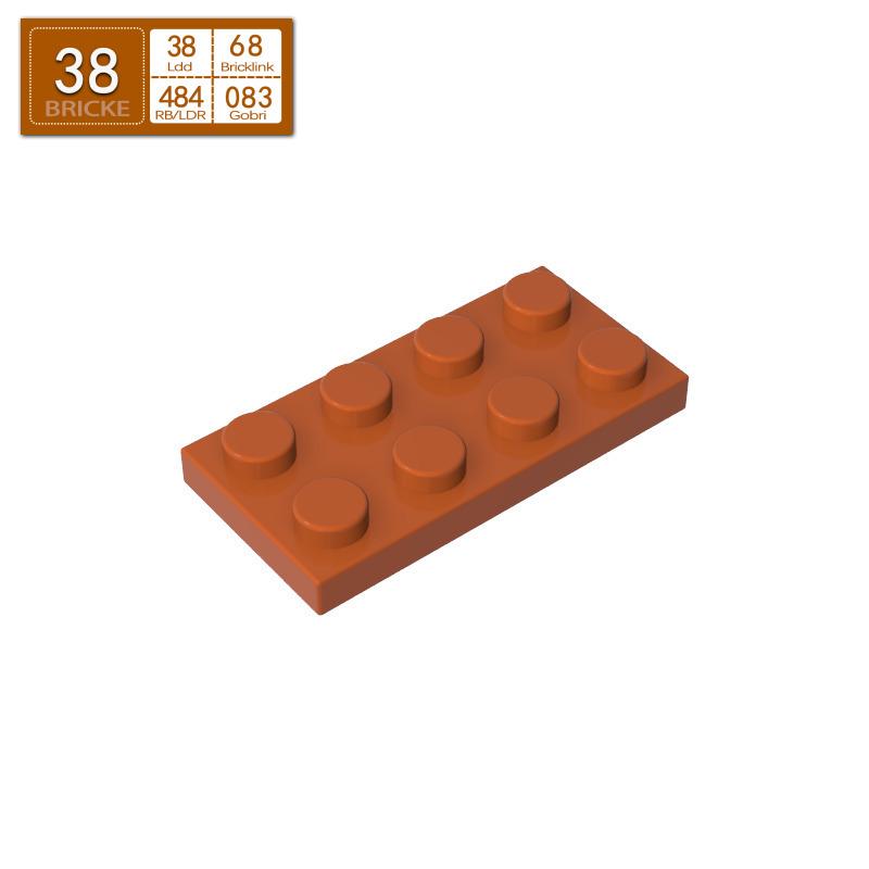 BRICKE 2x4 Compatible Building Plates for LEGO 3020 MOC Parts - Small Thin Bricks