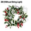 Artificial Poinsettia Garland Christmas Ornaments Flower String Light Holly Berry Green Leaf Vine for Xmas Tree Table Decoration