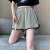Striped Casual Sports Shorts Women's Summer Korean Version of Elastic High Waist Loose Everything Big Size Wide Leg Hot Pants