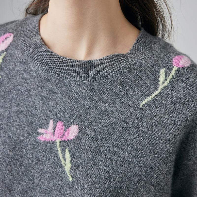 PALUOPO Women's Jacquard Cashmere Sweater