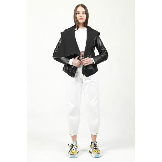 Womens Jacket Belted Plus Large Big Size Genuine Leather Women's Jacket