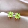 Elegant Zircon Flower and Pearl Stud Earrings - High-End Niche Design