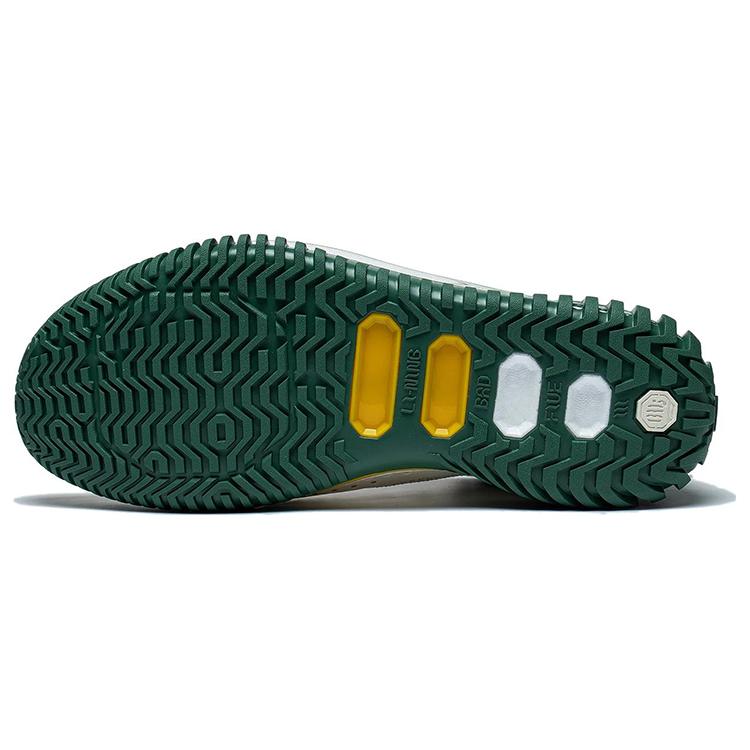 New LiNing Badfive 3 Cushioned Slip Resistant Mid Top Basketball Shoes Men's White Green ABFT015-2