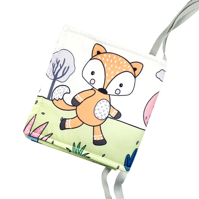 

Interactive Black And White Bed Bumper Fabric Book For Infants Fox