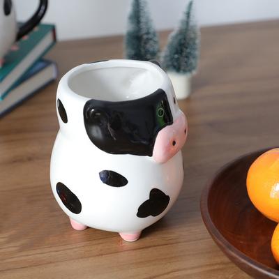 Ceramic Coffee Mug Cow Shaped 3D Large Capacity Non-Skid Feet Cute Office Decor Funny Animal Cup Mugs for Women