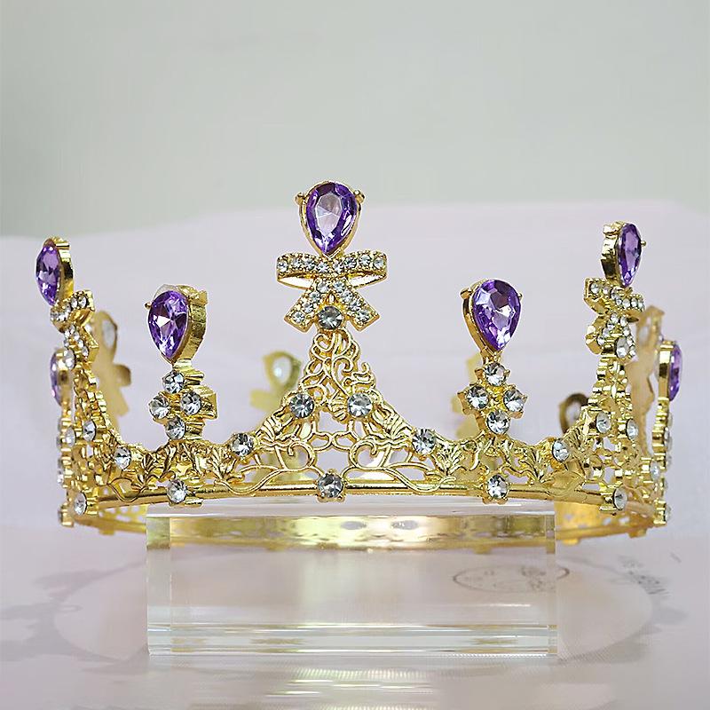 Bridal Headdress New Korean Baroque Crown Flowers Cake Decoration Ornaments Adult Ceremony Birthday Crown Jewelry