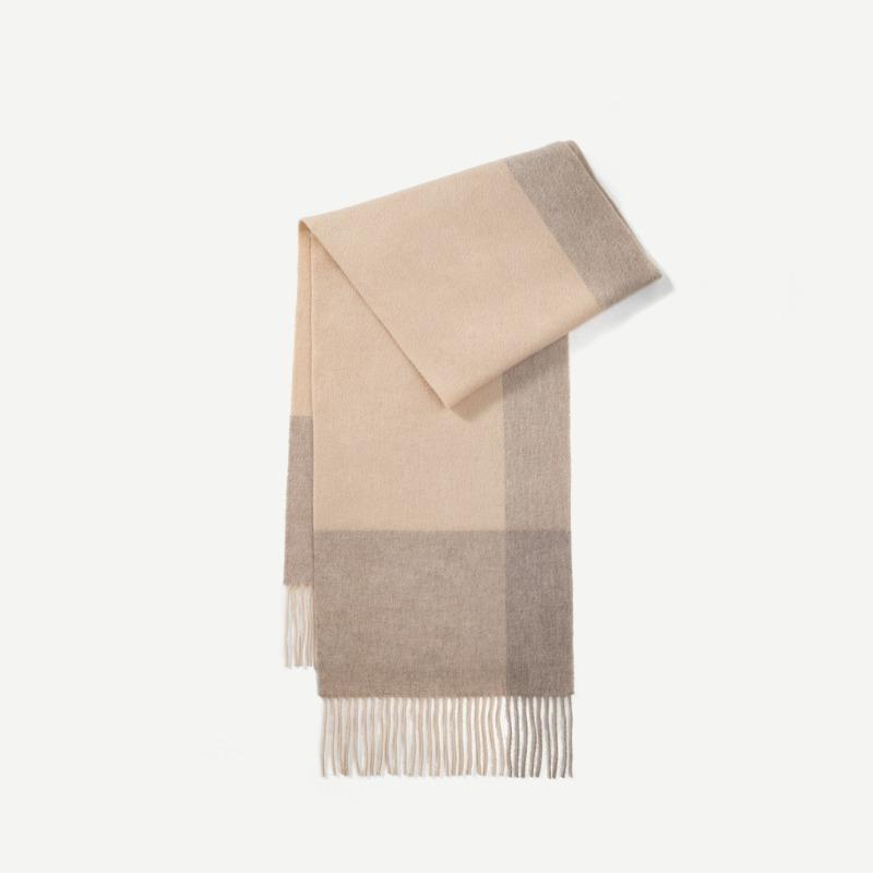 High quality plaid 100% wool scarf, female Korean atmosphere scarf, versatile simple fringed shawl