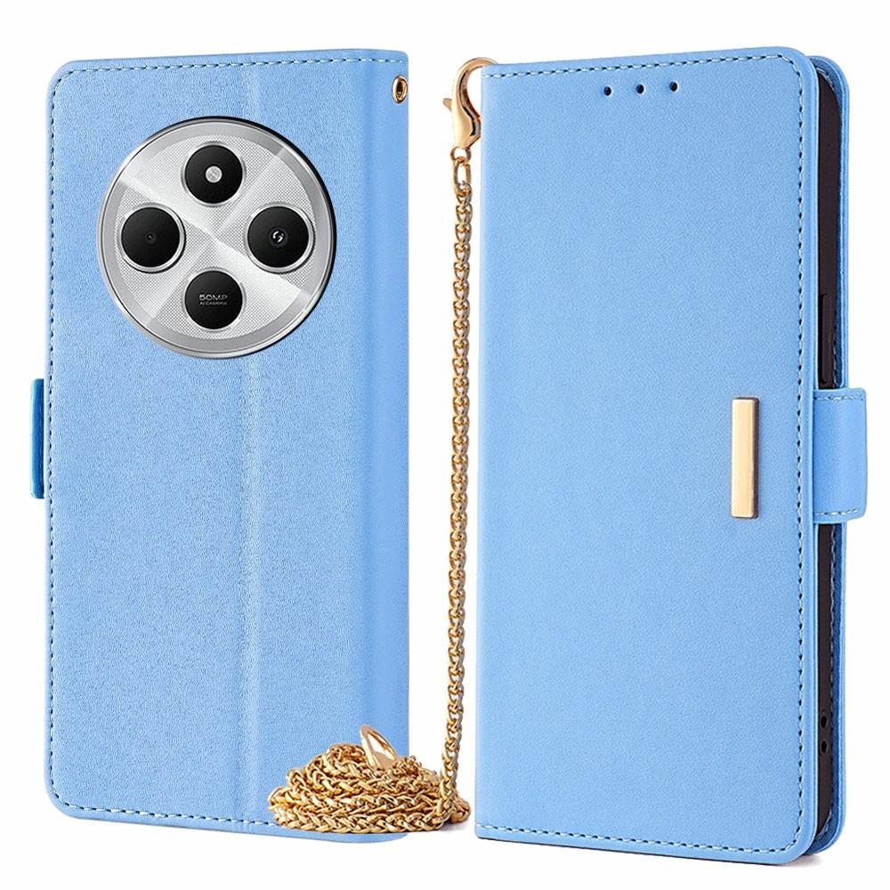 Phone Case For Xiaomi Redmi 14C 4G/14R 5G/A4 5G/Poco C75 4G PU Leather Wallet Stand Cover with Crossbody Shoulder Strap