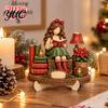 Christmas Shelf Decor Book Lover Gifts for Women, Just A Girl Who Loves Wooden Plaque, Holiday Ornaments 2D Flat Reading Block Sign with Stand