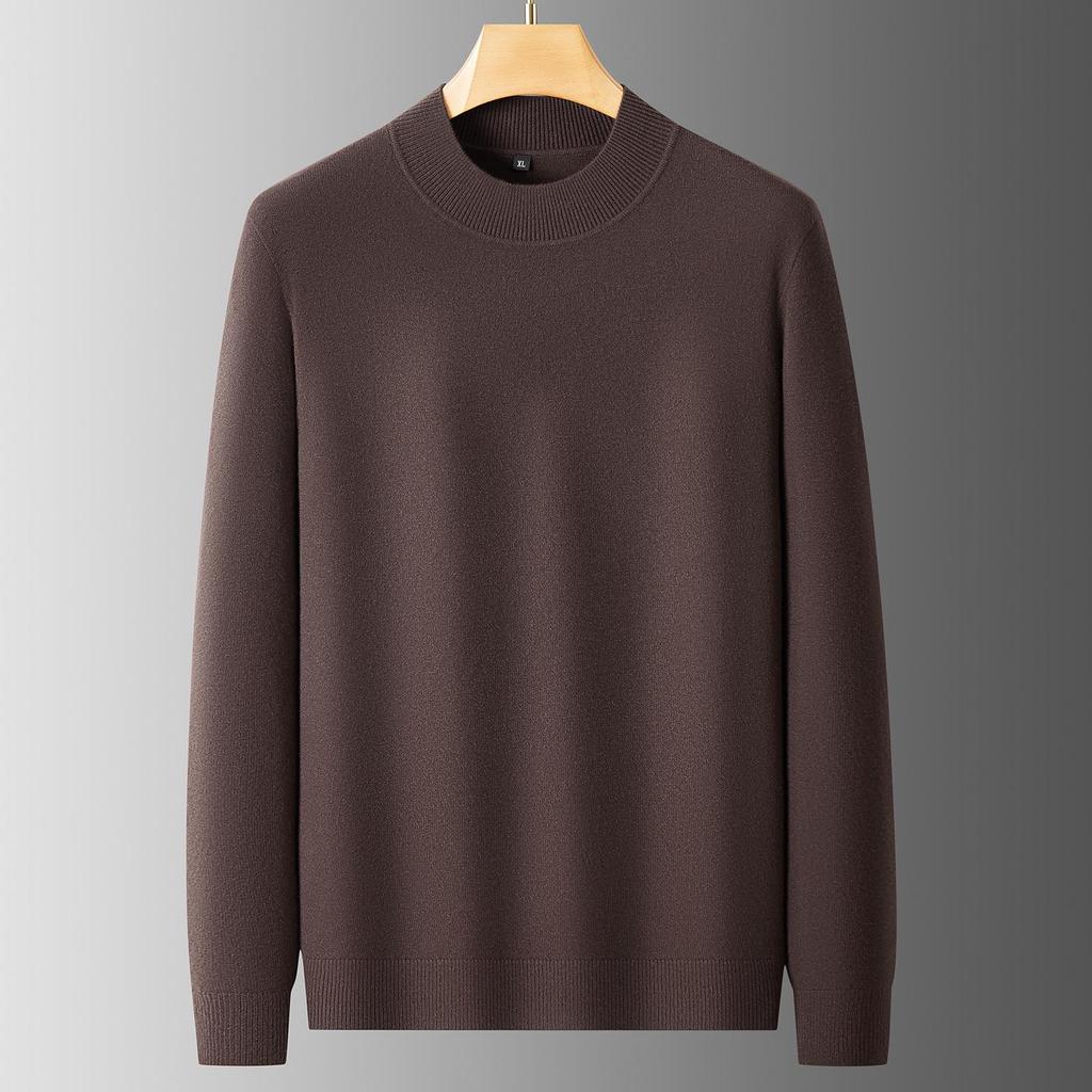 2025 Men's Casual Plus Size Round Neck Knit Sweater - Loose, Warm, Autumn/Winter Edition.