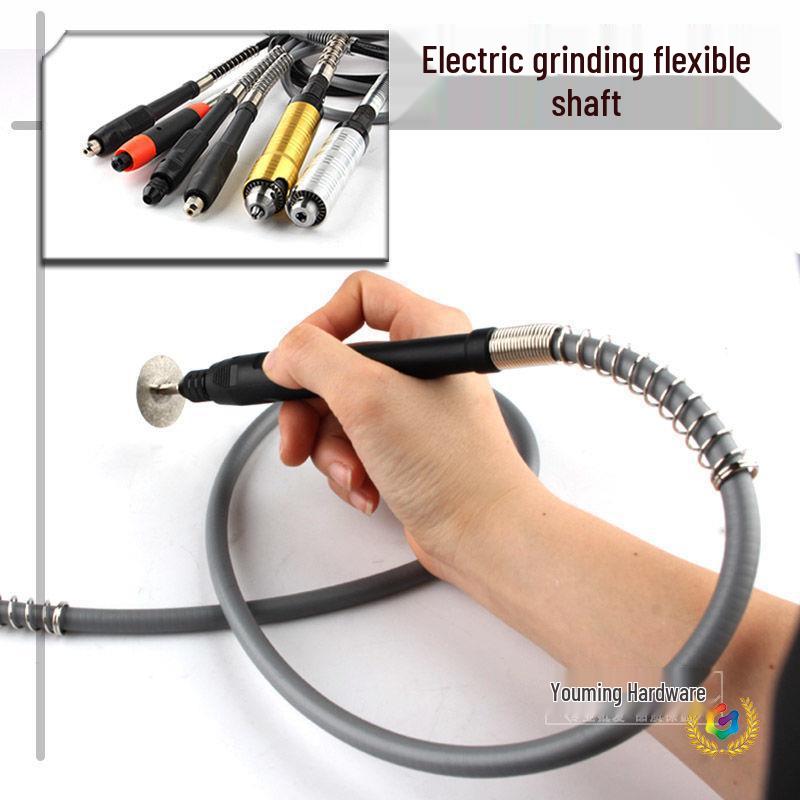 Electric Grinder with Flexible Shaft, Universal Chuck, and Metal Handle - Stainless Steel Electric Drill & Engraving Pen Spindle Tool.
