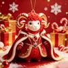 2D Flacher Ziegenanhänger Glänzendes Tier Hängende Dekoration Weihnachtsbaumschmuck