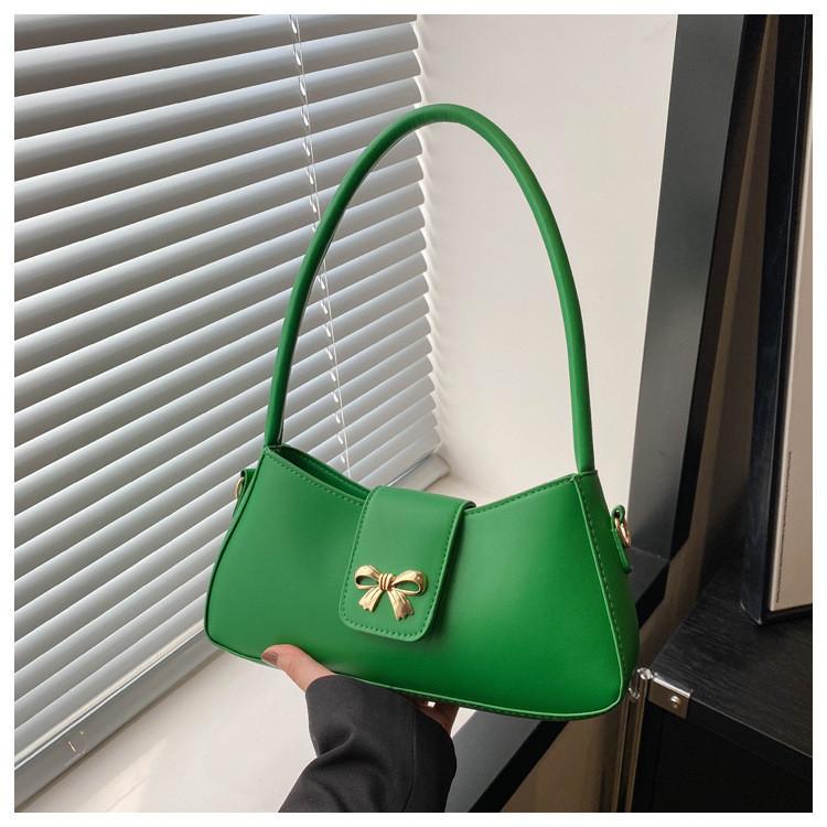 Stylish Urban Minimalist Women s Bag With Bow Knot Detail зелёный