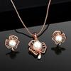 Estele Flower and Pearl Pendant Set In 24K Rose Gold for Women/Girls