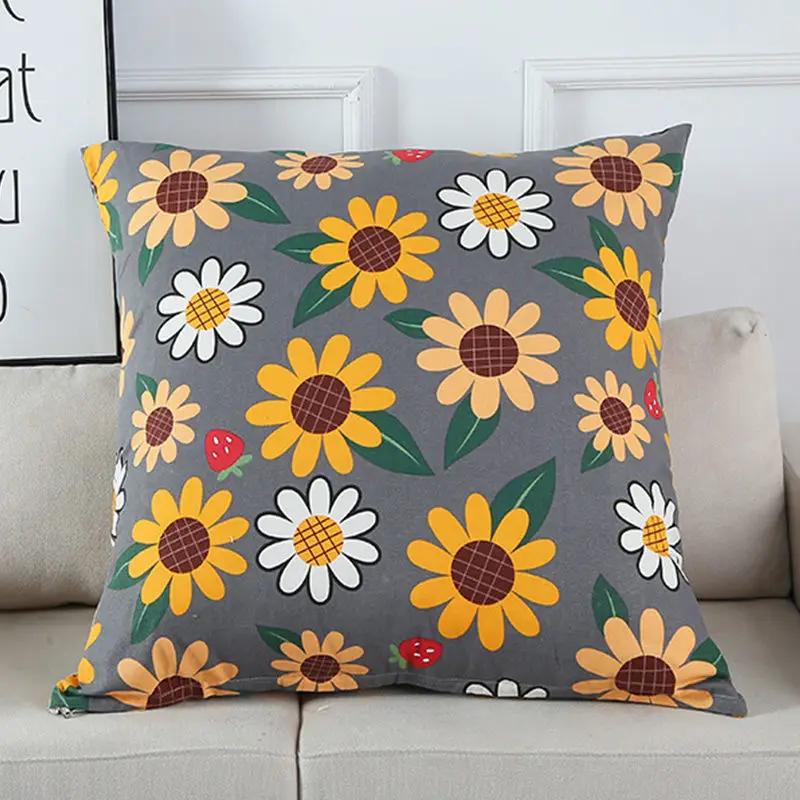 Floral Series Printing Pattern Decoration Home Pillowcase Square Office Cushion Cover