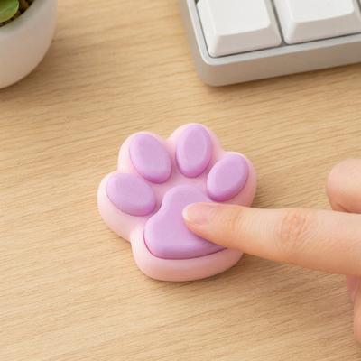 Cute Cat Paw Fidget Toy Stress Relief Clicker Button Soft Palm Sized Decompression