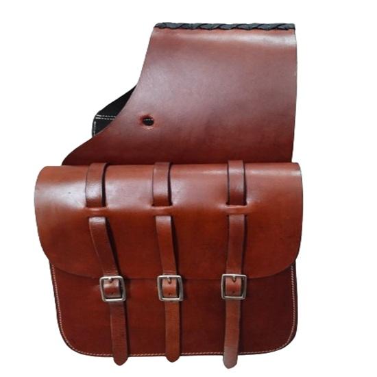 New Western Horse Leather Simple Saddle Bag Genuine Saddle Bag for Horse .