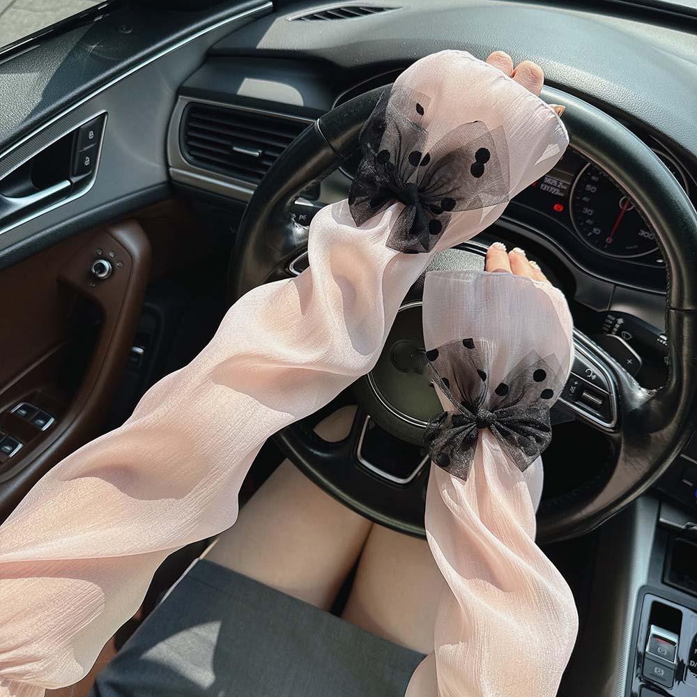

2pcs/set Fingerless Breathable Long Arm Sleeves Sun Protection Yarn Arm Sunscreen Covers For Women Style 5