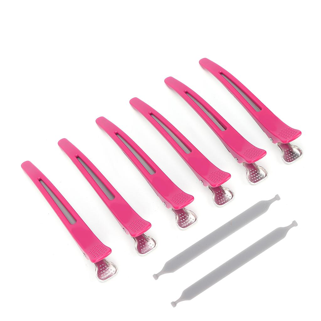6Pcs Professional Hair Clips NonSlip Dividing  bill Hair Clips for Hair Cutting Styling(White )