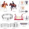 Western Rodeo Horse Toys for Girls and Boys - Cowboy Dodeo with Western Rider and Horse Figurine Fence Horse Toy Set Birthday Gift for Kids Toddlers