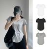 Pure Desire Wind Short-sleeved V-neck T-shirt Women's Summer New Loose and Careful Machine Pocket Top