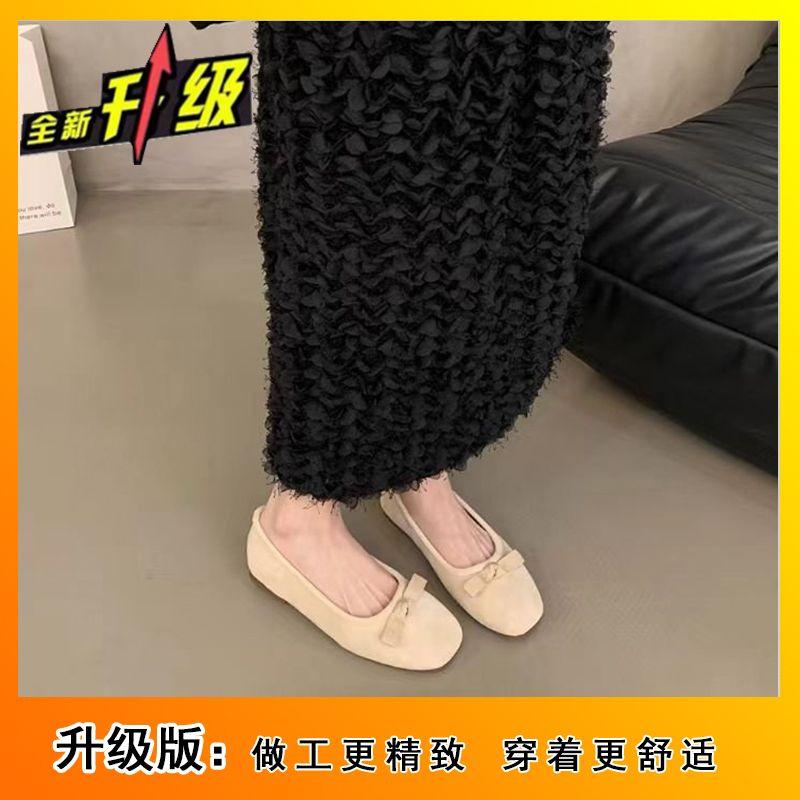Fairy Shoes Flat Ballet Shoes Female 2025 Summer New French Bow Round Head Gentle Evening Shoes Single Shoes