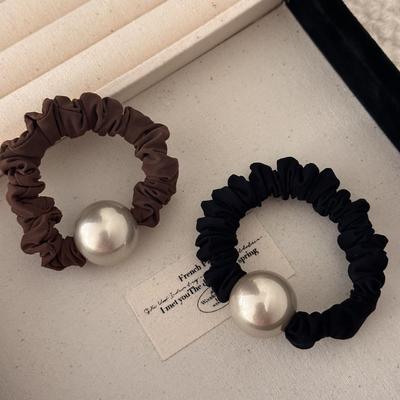 Grand Intestin Gros Perle Élastique à Cheveux, Élastique à Cheveux Simple, Élastique en Caoutchouc Élastique et Durable pour Lycéennes, Chignon de Fille