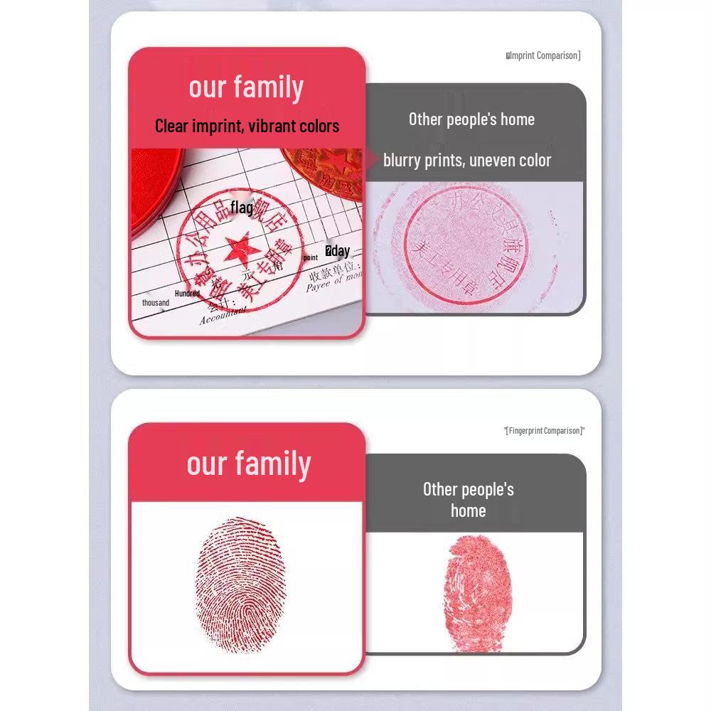 Pengyi Snabbtorkande Röd Stämpeldyna för Handavtryck & Kontorsanvändning