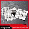 Stainless Steel Round Floor Drain Cover with Anti-Hair Filter and Handle for Hotel Bathrooms
