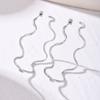 Minimalist Wave C-Shaped Earrings for Women Girls, Stainless Steel Water Proof Metal Big Earrings,Charm Jewelry Gift