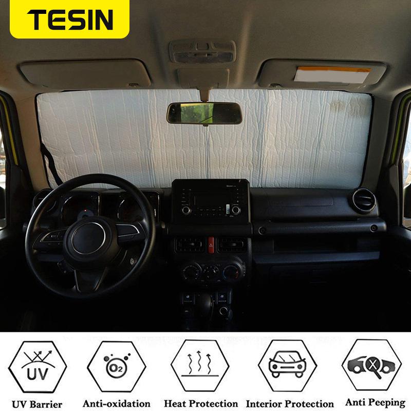 TESIN Windshield Sunshades for Suzuki Jimny JB74 + Car Front Windshield Sun Visor Cover Accessories for Suzuki Jimny