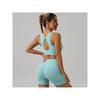 European and American Style Knitted Yoga Outfit Set, Sports Tank Top, High-Waisted Leggings, Peach Butt Fitness Yoga Shorts