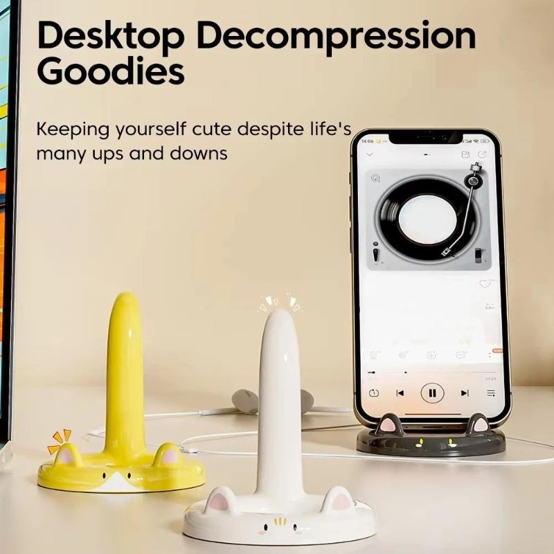 Cute Cartoon Cat Phone Stand for Desktop Adjustable Holder for Tablet and Phone Use at Work or Home