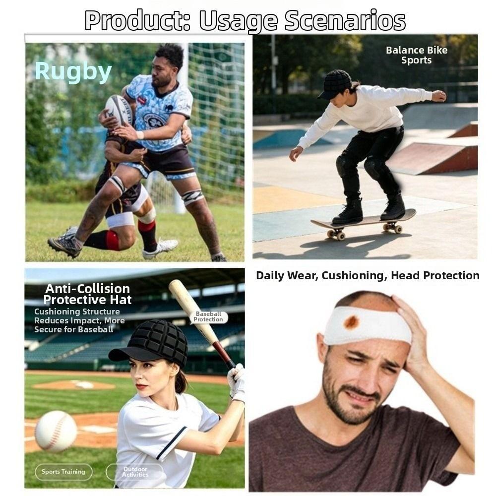 Head Protector Rugby Helmet Padded Shockproof Head Guard Football Helmet Hat Protective Helmet