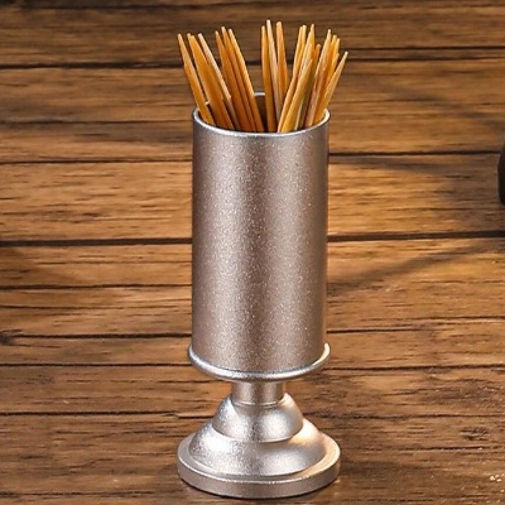 Aluminum Zinc Zinc Alloy Toothpick Holder Luxury Toothpick Box Durable Toothpick Stand  Easy To Clean